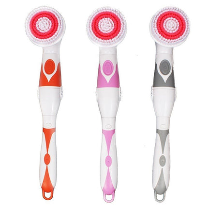 Multi-function Electric Waterproof Bath Cleansing Brush Long-handled Massage Brush, with 4 Brush Heads - DealBuddy