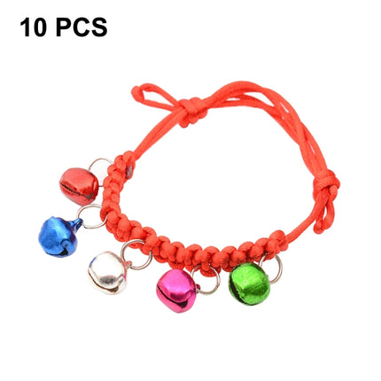 10 PCS Hand-Woven Adjustable Pet Bell Collars, Adjustable Perimeter: 18-32cm, Random Color Delivery, djustable Pet Bell Collars - DealBuddy