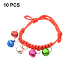 10 PCS Hand-Woven Adjustable Pet Bell Collars, Adjustable Perimeter: 18-32cm, Random Color Delivery, djustable Pet Bell Collars - DealBuddy