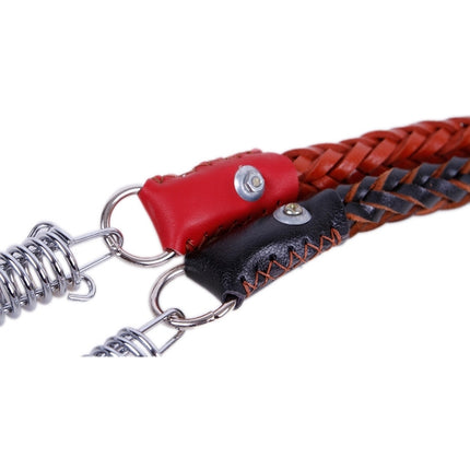 Cowhide Traction Belt Dog Collar Telescopic Dog Rope, Suitable For Medium and Large Dogs, M, Rope Length: 128cm Collar Size: 32-44cm - DealBuddy