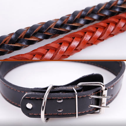 Cowhide Traction Belt Dog Collar Telescopic Dog Rope, Suitable For Medium and Large Dogs, M, Rope Length: 128cm Collar Size: 32-44cm - DealBuddy