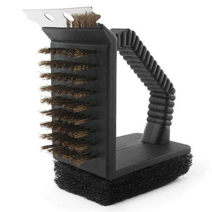 Outdoor Barbecue Cleaning Brush Camping Picnic BBQ Copper Wire Grill Three In One Right Angle Copper Wire Triangular Brush