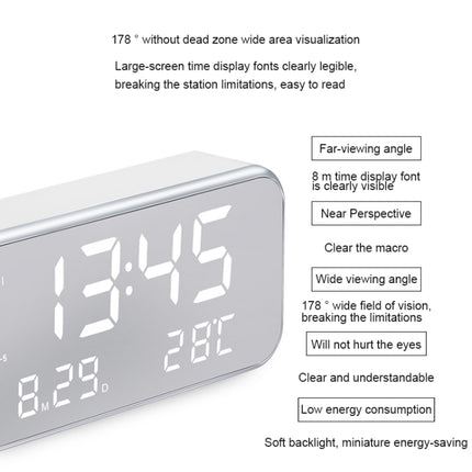 Multi-functional Large Screen LED Digital Music Alarm Clock with Time / Week / Temperature / Calendar Display & Remote Control, DC 5V