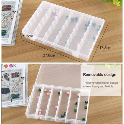 Plastic Organizer Container Storage Box Removable Grid Compartment for Jewelry Earring Fishing Hook Small Accessories, Size: Large, 36 Slots