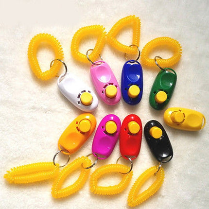 10 PCS Pet Training Clicker Button Dog Training Whistle with Key Chain & Spring Chain, Random Color Delivery, WIN-10001 Dog Training Whistle - DealBuddy