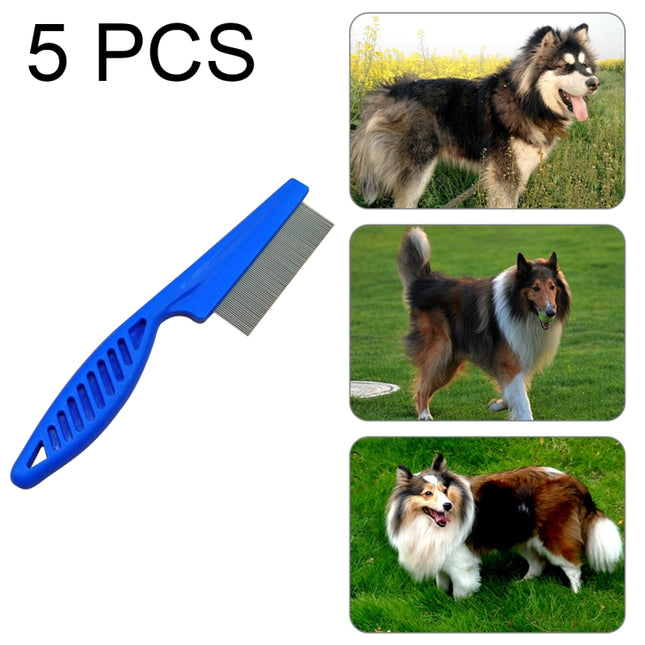5 PCS Pet Cats Dogs Supplies Combs Fine Toothed Stainless Steel Needle Fleas Removal Combs, Length: 14cm, Length: 14cm, Blue, Length: 14cm, Purple, Length: 14cm, White - DealBuddy