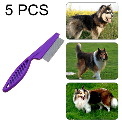 5 PCS Pet Cats Dogs Supplies Combs Fine Toothed Stainless Steel Needle Fleas Removal Combs, Length: 14cm, Length: 14cm, White, Length: 14cm, Blue, Length: 14cm, Purple - DealBuddy