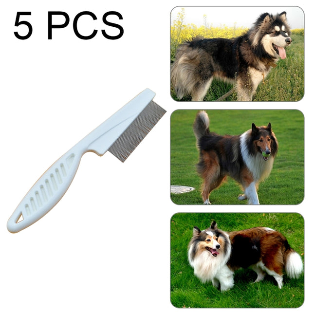 5 PCS Pet Cats Dogs Supplies Combs Fine Toothed Stainless Steel Needle Fleas Removal Combs, Length: 14cm, Length: 14cm, White, Length: 14cm, Blue, Length: 14cm, Purple - DealBuddy