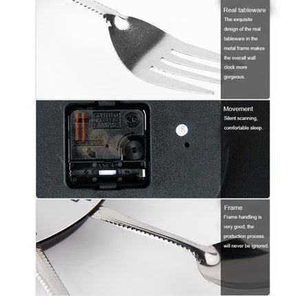 Creative Restaurant Kitchen Living Room Stainless Steel Knife and Fork Quartz Wall Clock