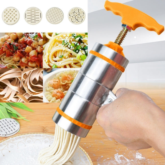 4 Molds Household Manually Small Stainless Steel Pressing Style Handhold Noodle Machine, 4 Molds - DealBuddy
