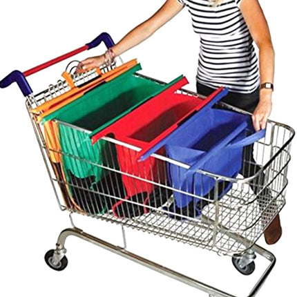 4 PCS / Set Supermarket Trolley Bags Non-Woven Portable Shopping Bags