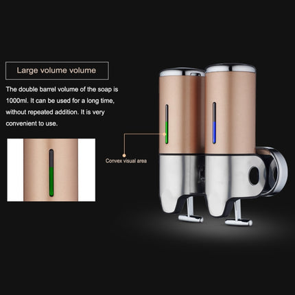 Dual Hotel Shower Manual Dispenser Wall Mounted Washing Liquid Shampoo Soap Bottle, Capacity: 1000ml, 1000ml/Black, 1000ml/Gold, 1000ml/Transparent, 1000ml/White, 1000ml/Dark Red, 1000ml/Silver - DealBuddy
