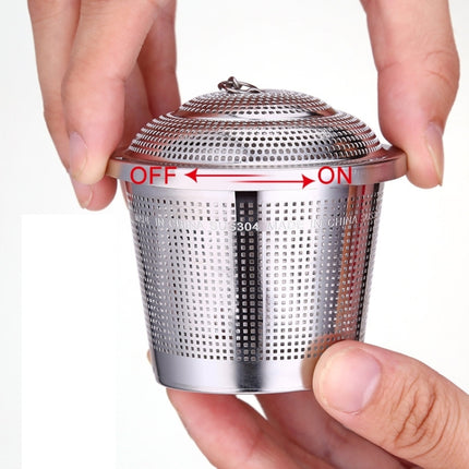 Stainless Steel Locking Spice Tea Strainer Mesh Infuser Tea Ball Filter, Large Size: 8 x 8cm