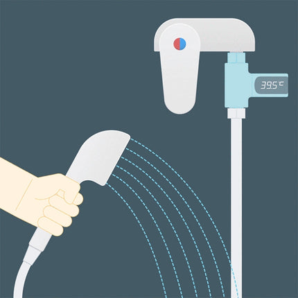 BD-LS-01 Baby Showering 360 Degree Rotatable LED Display Passive Water Thermometer - DealBuddy