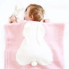 Rabbit Pattern Stereoscopic Ears Baby Knitted Blanket, Rabbit Pattern - DealBuddy