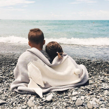 Rabbit Pattern Stereoscopic Ears Baby Knitted Blanket