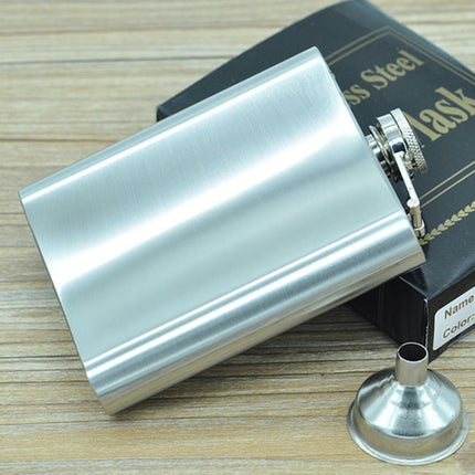 196mL (7oz) Outdoor Sports Handy Home Travel Wild Stainless Steel Portable Hip Flask(with Small Funnel)(Silver 196mL (7oz))
