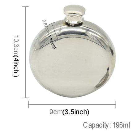 140mL(5oz) Men Mirror Handy Hip Flask Stainless Steel Portable Round Jug (With Small Funnel)(Silver)