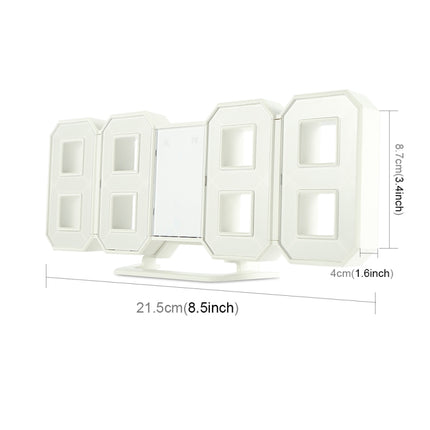 Multi-Function Large 3D LED Digital Wall Alarm Clock with Snooze Function, 12/24 Hours Display for Home, Kitchen, Office, DC 5V, CE Certificated, White Body Green Characters, White Body Blue Characters, White Body Red Characters                        ... - DealBuddy