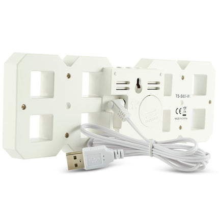 Multi-Function Large 3D LED Digital Wall Alarm Clock with Snooze Function, 12/24 Hours Display for Home, Kitchen, Office, DC 5V, CE Certificated, White Body Green Characters, White Body Blue Characters, White Body Red Characters                        ... - DealBuddy