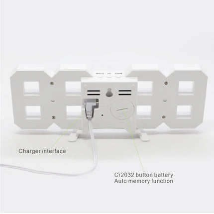 Multi-Function Large 3D LED Digital Wall Alarm Clock with Snooze Function, 12/24 Hours Display for Home, Kitchen, Office, DC 5V, CE Certificated, White Body Green Characters, White Body Blue Characters, White Body Red Characters                        ... - DealBuddy