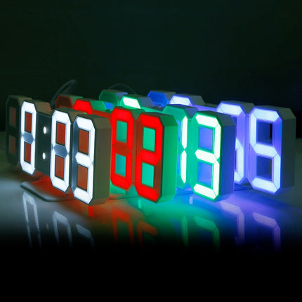 Multi-Function Large 3D LED Digital Wall Alarm Clock with Snooze Function, 12/24 Hours Display for Home, Kitchen, Office, DC 5V, CE Certificated, White Body Green Characters, White Body Blue Characters, White Body Red Characters                        ... - DealBuddy