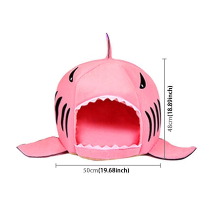 Indoor Pet Dog Puppy Cat Warm House Sharks Pet Sleeping Bed Nest, M Size: 50x50x48cm - DealBuddy