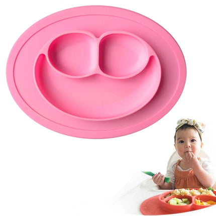 Smile Style One-piece Round Silicone Suction Placemat for Children, Built-in Plate and Bowl - DealBuddy