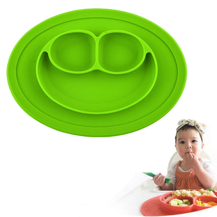 Smile Style One-piece Round Silicone Suction Placemat for Children, Built-in Plate and Bowl - DealBuddy