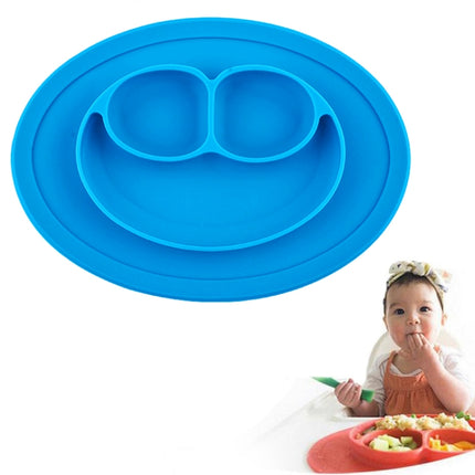 Smile Style One-piece Round Silicone Suction Placemat for Children, Built-in Plate and Bowl - DealBuddy