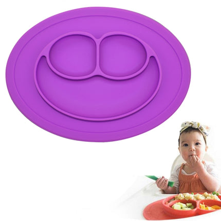 Smile Style One-piece Round Silicone Suction Placemat for Children, Built-in Plate and Bowl - DealBuddy