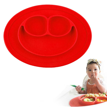 Smile Style One-piece Round Silicone Suction Placemat for Children, Built-in Plate and Bowl - DealBuddy