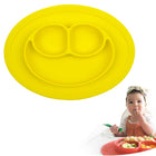 Smile Style One-piece Round Silicone Suction Placemat for Children, Built-in Plate and Bowl - DealBuddy