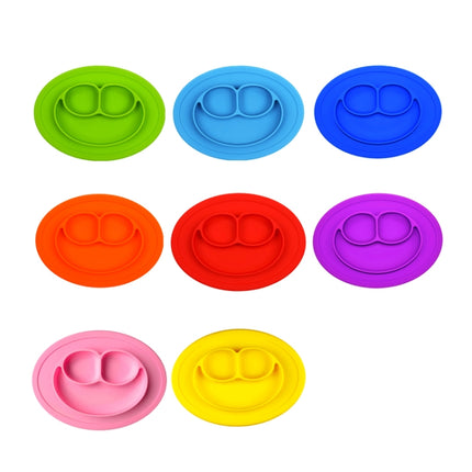 Smile Style One-piece Round Silicone Suction Placemat for Children, Built-in Plate and Bowl - DealBuddy