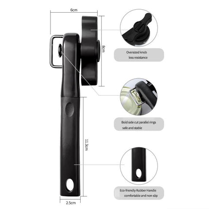 LsCook Stainless Steel Cutter Head Single Handle Side Can Opener (Black), Single Handle - DealBuddy