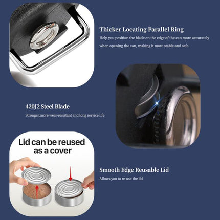LsCook Stainless Steel Cutter Head Single Handle Side Can Opener (Black), Single Handle - DealBuddy