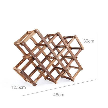 10 Bottles Racks Foldable Wine Stand Wooden Wine Holder Kitchen Bar Display Shelf