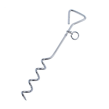 Stainless Steel Dog Spiral Tie Out 360 Degree Rotation Anti Wrap Fixed Pile Outdoor Camping Stake, Size:42cm*8mm, Size:42cm*8mm - DealBuddy