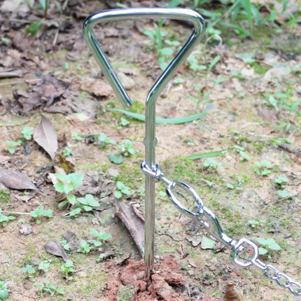 Stainless Steel Dog Spiral Tie Out 360 Degree Rotation Anti Wrap Fixed Pile Outdoor Camping Stake, Size:42cm*8mm, Size:42cm*8mm - DealBuddy