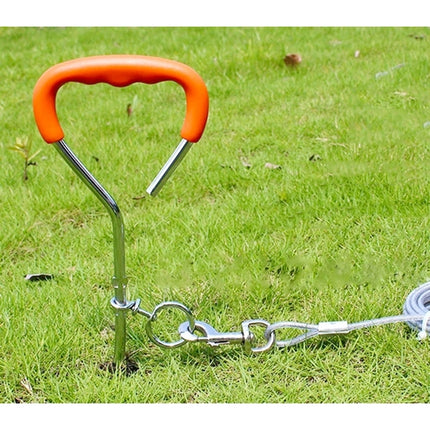 Dog Pile Fixation Spiral Nail with Handle For Medium Small Dog Long Training Outdoor, Size: 45cm*9mm, Size: 45cm*9mm - DealBuddy