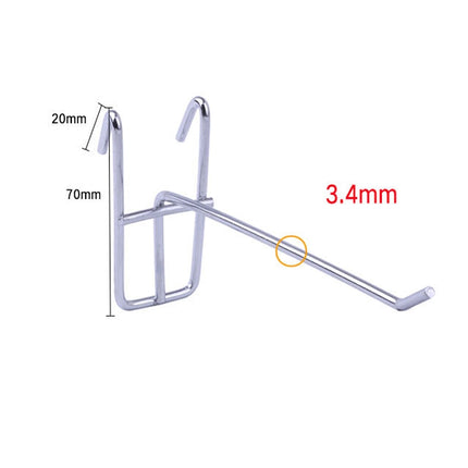 10pcs 3.5mm Supermarket Iron Grid Shelf Hook, Length: 15cm