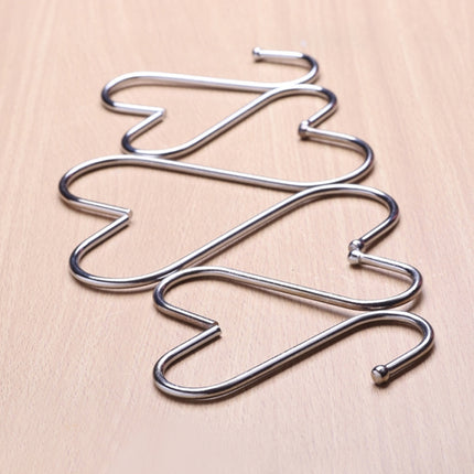 10pcs 3mm Multi-functional S-shaped Stainless Steel Metal Hook, Length: 9cm