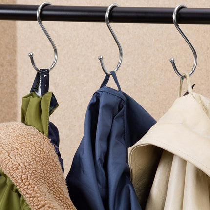 10pcs 3mm Multi-functional S-shaped Stainless Steel Metal Hook, Length: 9cm