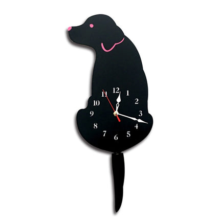 Home Office Bedroom Decoration Battery Operated Dog Shaped Wall Clock with Swinging Tails, Size : 42 x 18cm