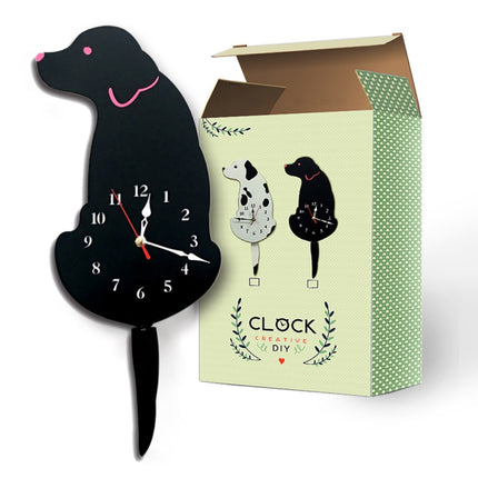Home Office Bedroom Decoration Battery Operated Dog Shaped Wall Clock with Swinging Tails, Size : 42 x 18cm