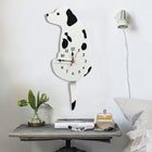 Home Office Bedroom Decoration Battery Operated Dog Shaped Wall Clock with Swinging Tails, Size : 42 x 18cm, Dog (White), Dog (Black) - DealBuddy