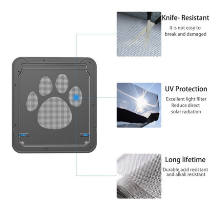 Pet Footprint Pattern Dog Auto Lock / Lockable Gate Cat Safe Flap Window Pet Screen Door, Size: 42x37cm, 42x37cm - DealBuddy