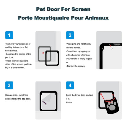 Pet Footprint Pattern Dog Auto Lock / Lockable Gate Cat Safe Flap Window Pet Screen Door, Size: 42x37cm, 42x37cm - DealBuddy