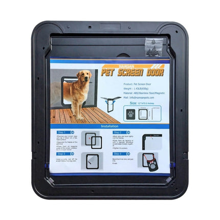 Pet Footprint Pattern Dog Auto Lock / Lockable Gate Cat Safe Flap Window Pet Screen Door, Size: 42x37cm, 42x37cm - DealBuddy