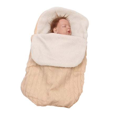 Thick Baby Swaddle Wrap Knit Envelope Sleeping Bag Newborn Infant Warm Bands Indoor Infant Stroller Sleeping Bag - DealBuddy